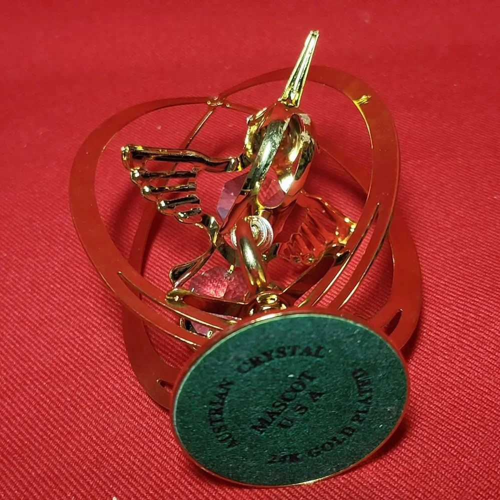 Mascot USA 24K Gold Plated Australian Crystal Hummingbird Figurine Collectible D